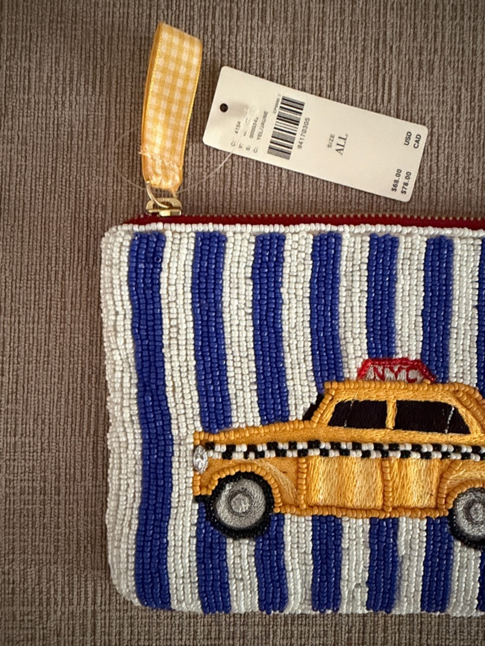 Anthropologie Beaded New York City Pouch - Picture 5 of 9
